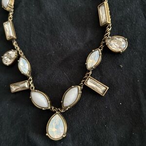 Vintage Silpada Brass, Quartz , & Swarovski Crystals Necklace